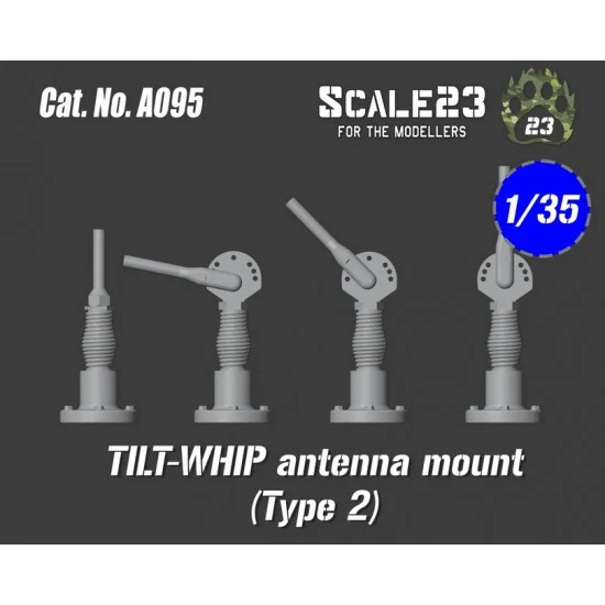 Scale23 35-A095 1/35 Antennas US / Nato Tilt-Whip Type 2 (4pcs)