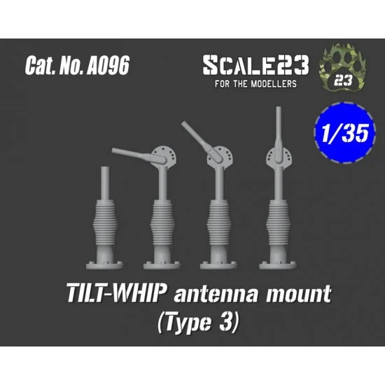 Scale23 35-A096 1/35 Antennas US / Nato Tilt-Whip Type 3 (4pcs)