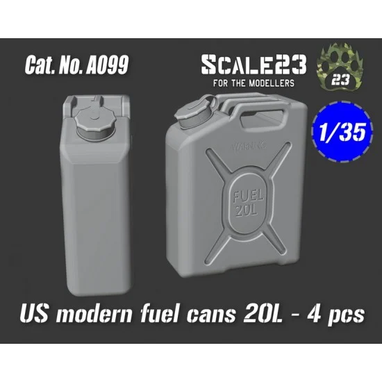 Scale23 35-A099 1/35 Us Modern Fuel Cans 20L (4pcs)