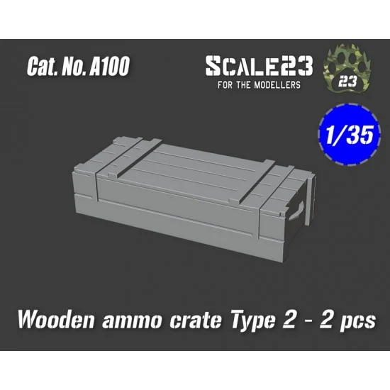 Scale23 35-A100 1/35 Wooden Ammo Crate Type 2 (2pcs)