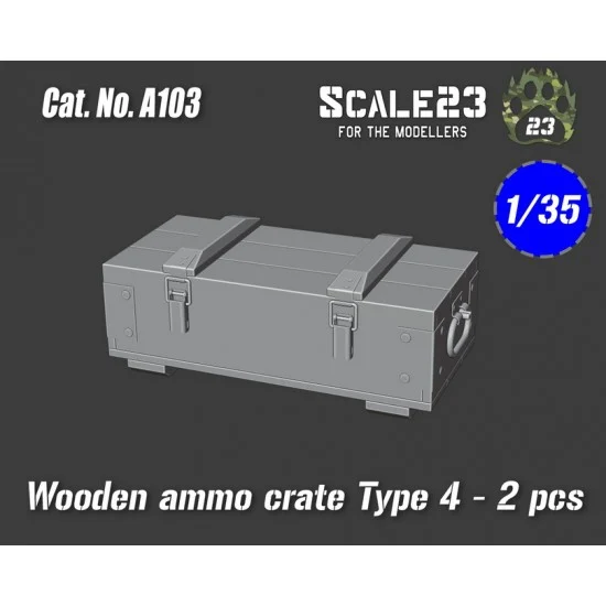 Scale23 35-A103 1/35 Wooden Ammo Crate Type 4 (2pcs)