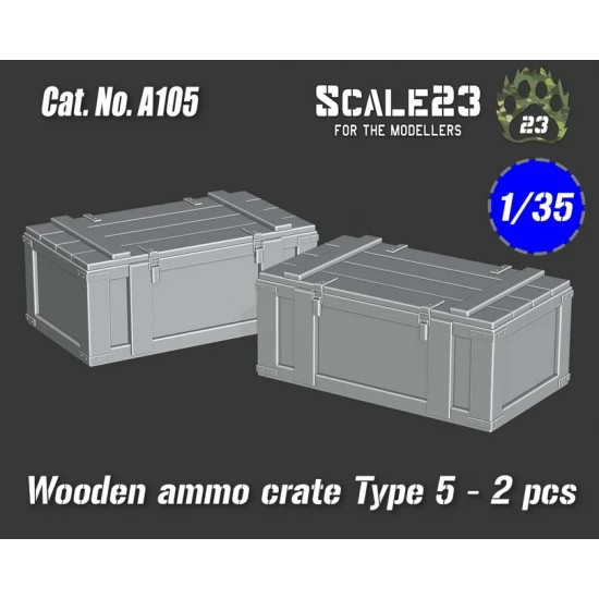 Scale23 35-A105 1/35 Wooden Ammo Crate Type 5 (2pcs)