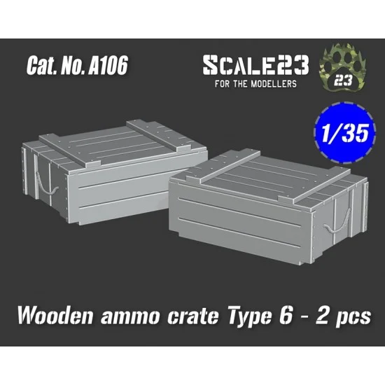 Scale23 35-A106 1/35 Wooden Ammo Crate Type 6 (2pcs)