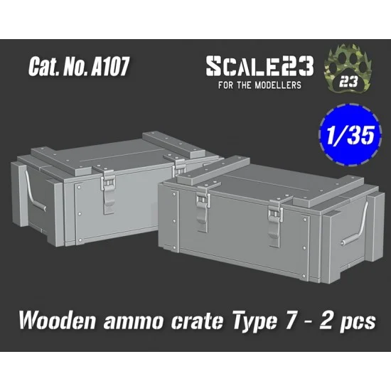 Scale23 35-A107 1/35 Wooden Ammo Crate Type 7 (2pcs)