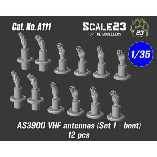 Scale23 35-A111 1/35 AS3900 VHF Nato Antennas Set #1 Bent #1 (2pcs)