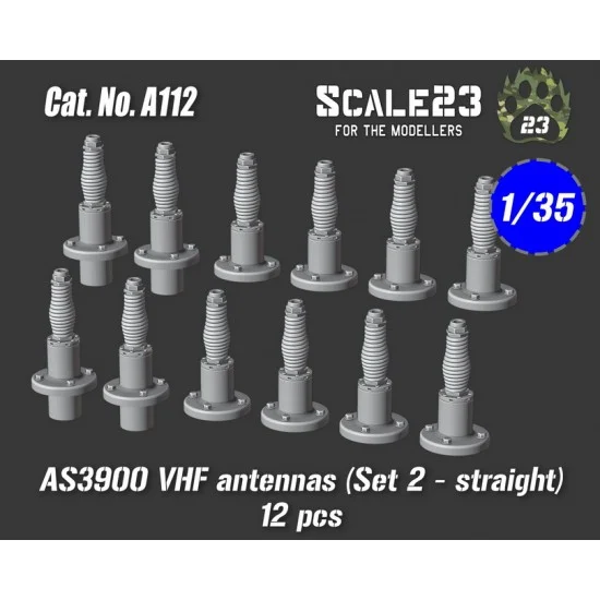 Scale23 35-A112 1/35 AS3900 VHF Nato Antennas Set #2 Straight #1 (2pcs)
