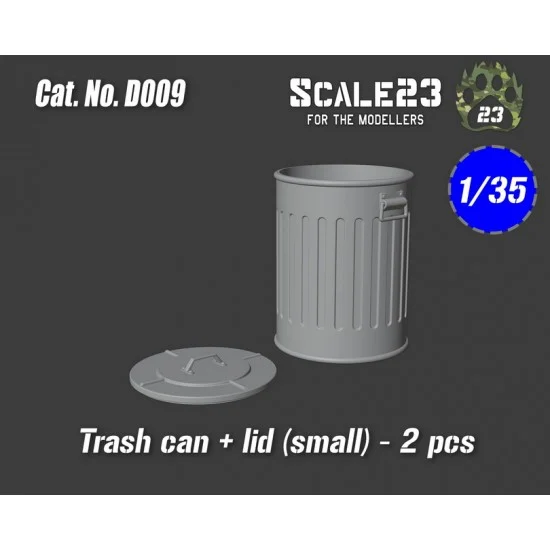 Scale23 35-D009 1/35 Trash Can and Lid #Small (2pcs)