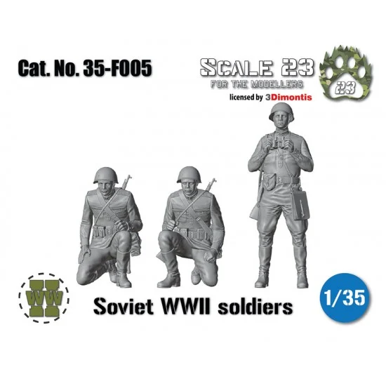 Scale23 35-F005 1/35 WWII Soviet Soldiers (3 figures)