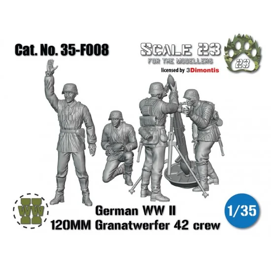 Scale23 35-F008 1/35 WWII German 120mm Granatwerfer 42 Crews (4 figures)