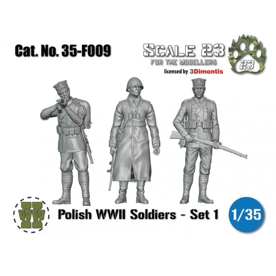 Scale23 35-F009 1/35 WWII Polish Soldiers - Set 1 (3 figures)