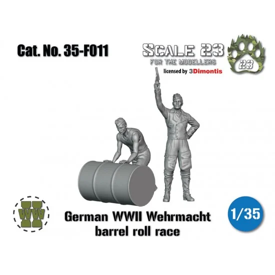 Scale23 35-F011 1/35 WWII German Wehrmacht Barrel Roll Race (2 figures)