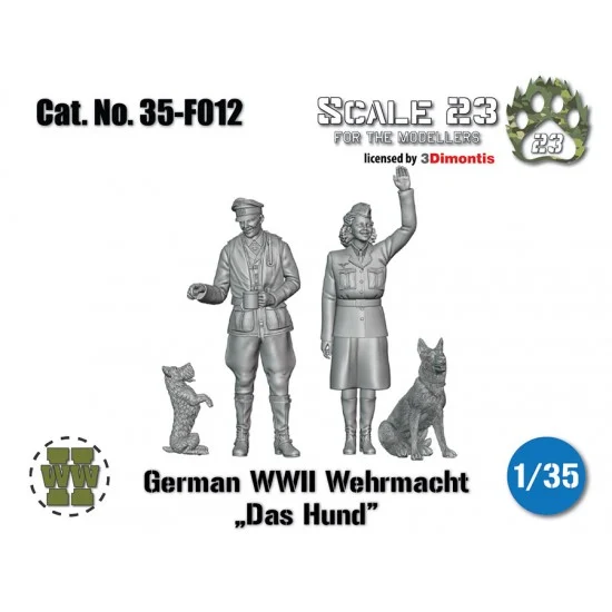 Scale23 35-F012 1/35 WWII German Wehrmacht Das Hund (2 figures and dogs)