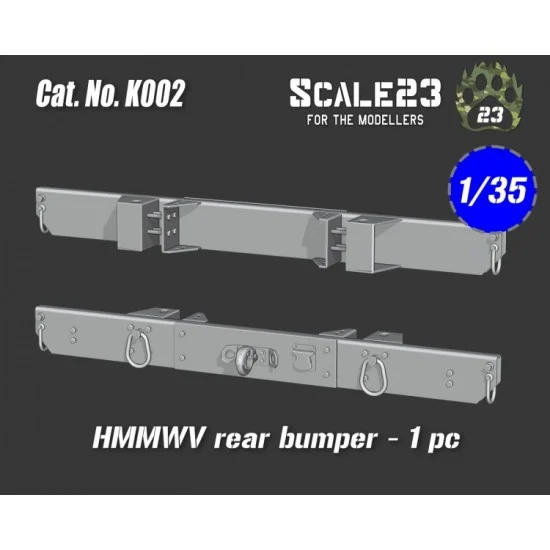 Scale23 35-K002 1/35 HMMWV Rear Bumper (1pc)