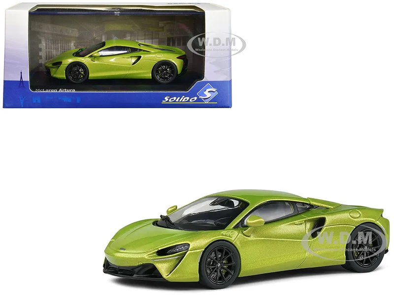 McLaren Artura Hybrid Supercar Light Green Metallic 1/43 Diecast Model Car by Solido - McLaren Models