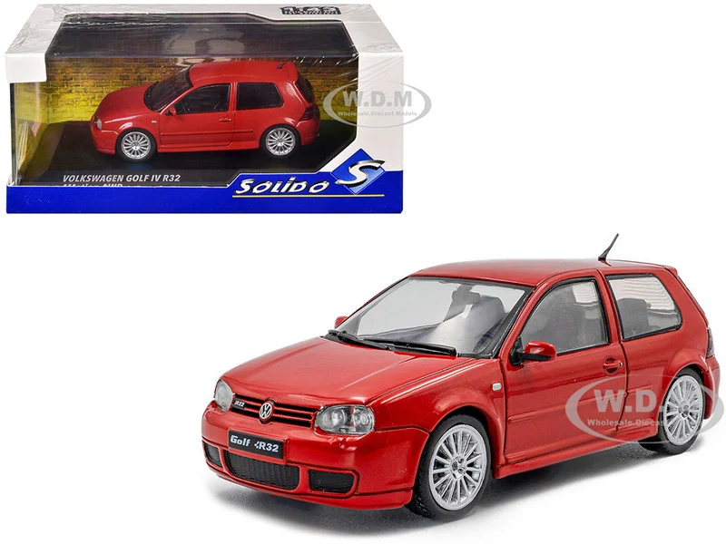 2003 Volkswagen Golf IV R32 Toronto Red 1/43 Diecast Model Car by Solido - Volkswagen Models