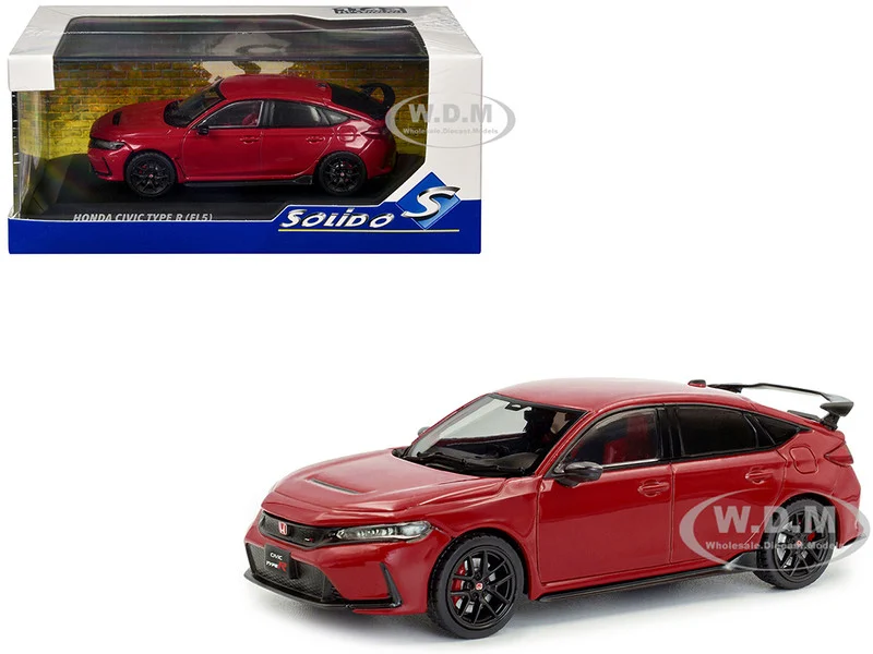 2022 Honda Civic Type R Rally Red 1/43 Diecast Model Car by Solido - Honda Models