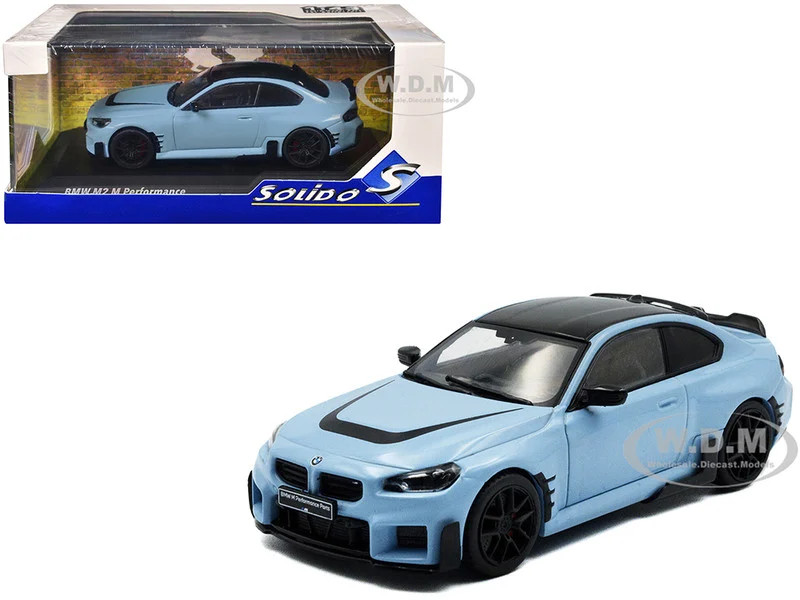 2023 BMW M2 M Performance Zandvoort Blue with Black Top 1/43 Diecast Model Car by Solido - BMW Models