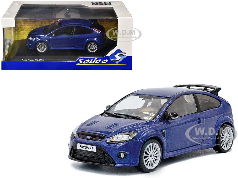 2010 Ford Focus MKII RS Indianapolis Blue Metallic 1/43 Diecast Model Car by Solido - Ford Models