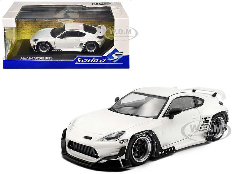 2022 Toyota Pandem GR86 White Metallic 1/43 Diecast Model Car by Solido - Toyota Models