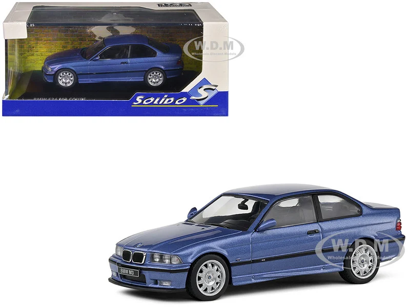 1999 BMW E36 M3 Coupe Estoril Blue Metallic 1/43 Diecast Model Car by Solido - BMW Models
