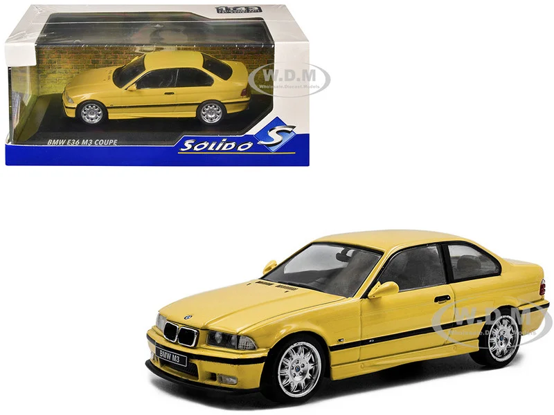 1999 BMW E36 M3 Coupe Dakar Yellow 1/43 Diecast Model Car by Solido - BMW Models