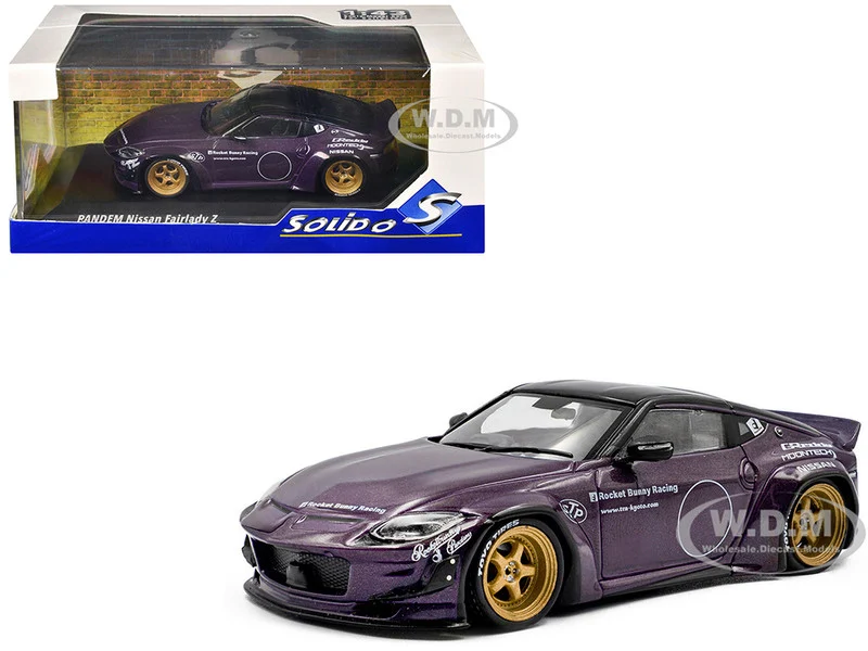 2022 Nissan Pandem Fairlady Z RHD (Right Hand Drive) Purple Metallic with Black Top 1/43 Diecast Model Car by Solido - Nissan Models