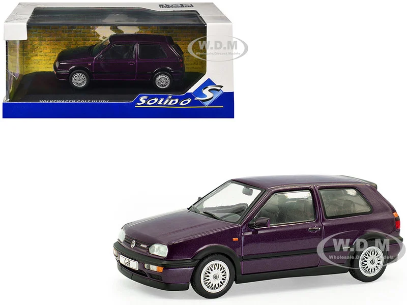 1994 Volkswagen Golf MKIII VR6 Purple Metallic 1/43 Diecast Model Car by Solido - Volkswagen Models