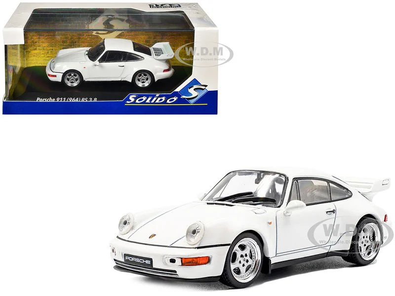 1994 Porsche 911 (964) RS 3.8 Grand Prix White 1/43 Diecast Model Car by Solido - Porsche Models