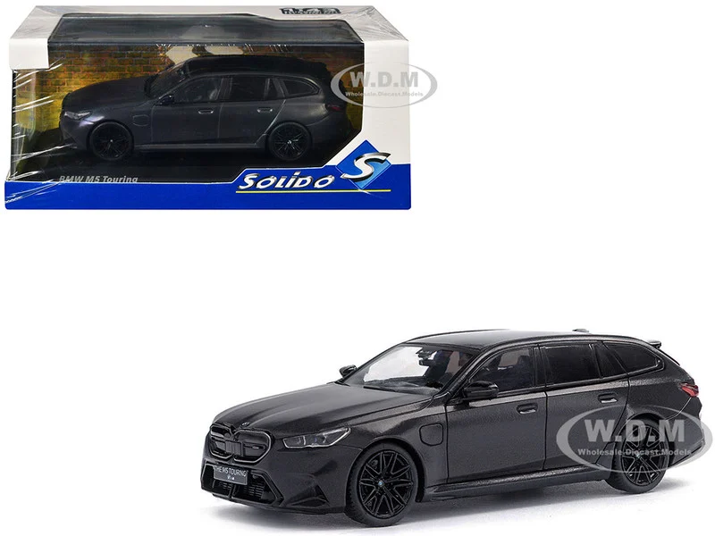 2024 BMW M5 Touring Frozen Deep Gray Metallic with Black Top 1/43 Diecast Model Car by Solido - BMW Models