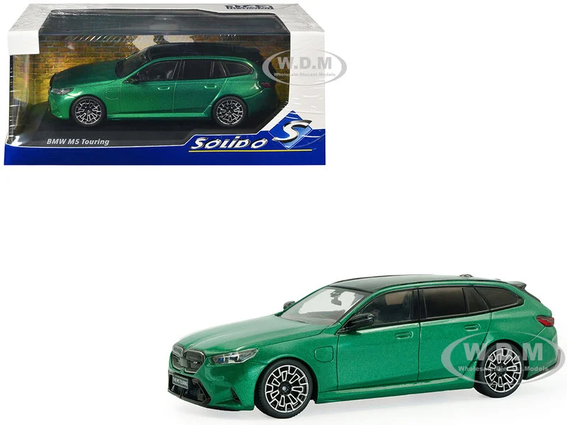 2024 BMW M5 Touring Isle Of Man Green Metallic with Black Top 1/43 Diecast Model Car by Solido - BMW Models