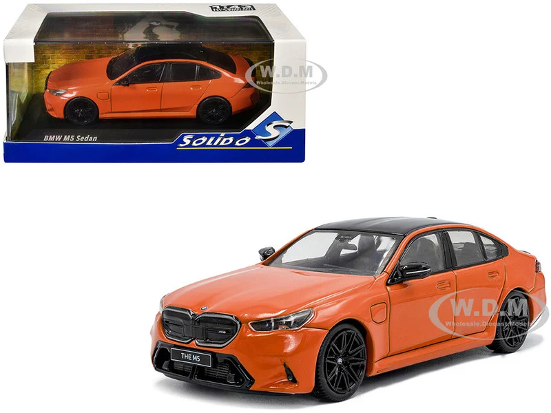 2024 BMW M5 Sedan Fire Orange III with Black Top 1/43 Diecast Model Car by Solido - BMW Models
