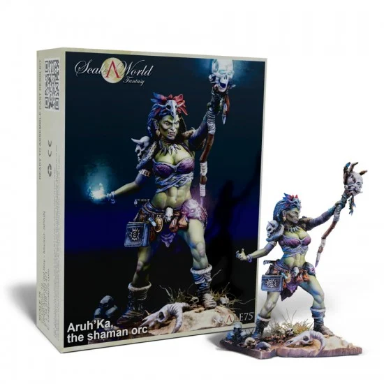 Scale75 SCF017 1/24 (75mm) World Fantasy Miniatures - Aruh Ka,The Shaman Orc