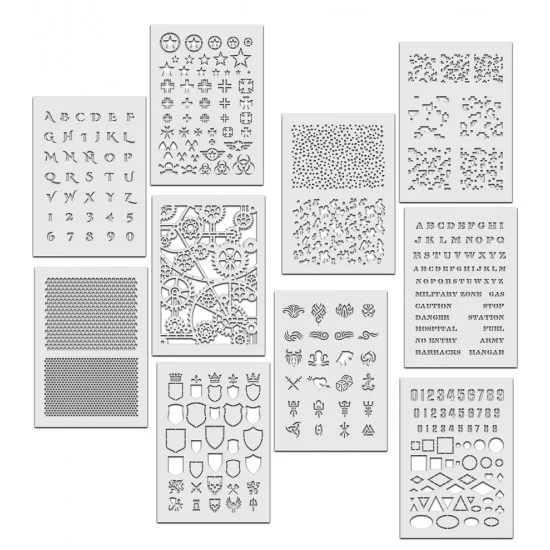 Scale75 SPC011 Stencils for Brush and Airbrush (10 sheets, washable templates) - Hobby & Model Paints