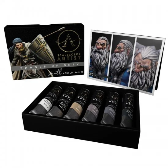 Scale75 SSAR003 Scalecolor Artist Acrylic Paint Set - Shades of Grey (6 Tubes, 20ml Each)
