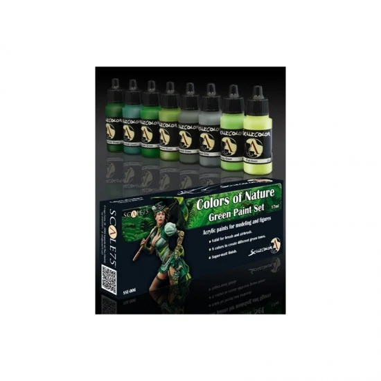 Scale75 SSE006 Acrylic Paints Set - Colours of Nature Green (8 x 17ml)