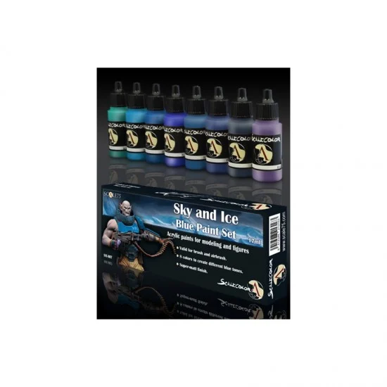 Scale75 SSE007 Acrylic Paints Set - Sky and Ice Blue (8 x 17ml)