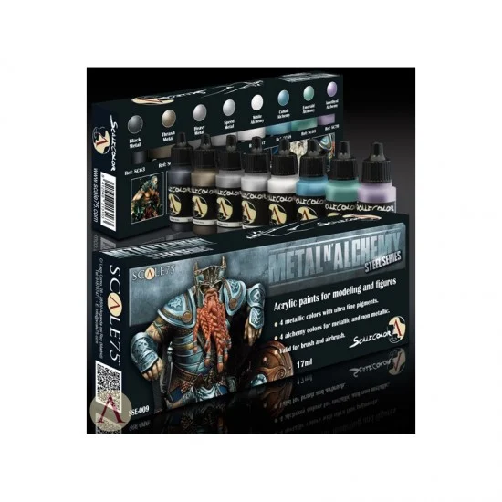 Scale75 SSE009 Acrylic Paints Set - Metal and Alchemy Steel (8 x 17ml)