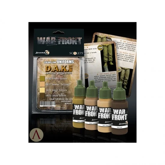 Scale75 SSE027 Acrylic Paints Set - DAK Vol.1 for Afrika Korps Uniforms (4 x 17ml)