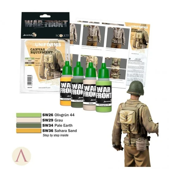 Scale75 SSE070 Acrylic Paints Set - Warfront Canvas Equipment (4 x 17ml)