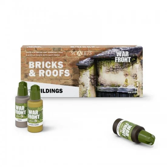 Scale75 SSE072 Warfront Acrylic Paints Set - Bricks & Roofs (17ml x8)