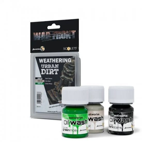 Scale75 SSE073 Warfront Oil Wash Set - Weathering Urban Dirt (3x 30ml)