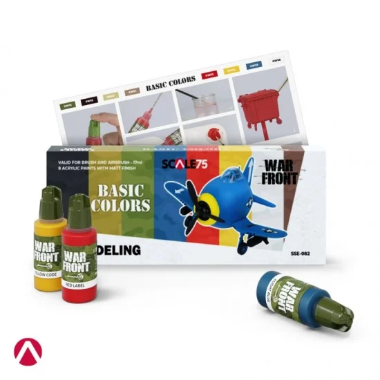 Scale75 SSE082 Acrylic Paint Set - Warfront Basic Colours (8x 17ml, matt finish)
