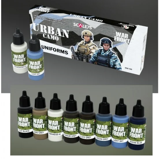 Scale75 SSE135 Acrylic Paints for Uniforms - War Front #Urban Colours (8x 17ml)