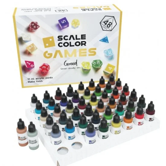 Scale75 SSE143 Scalecolor Games Acrylic Paints Full Collection #Greed (48 colours, each 17ml) - Hobby & Model Paints