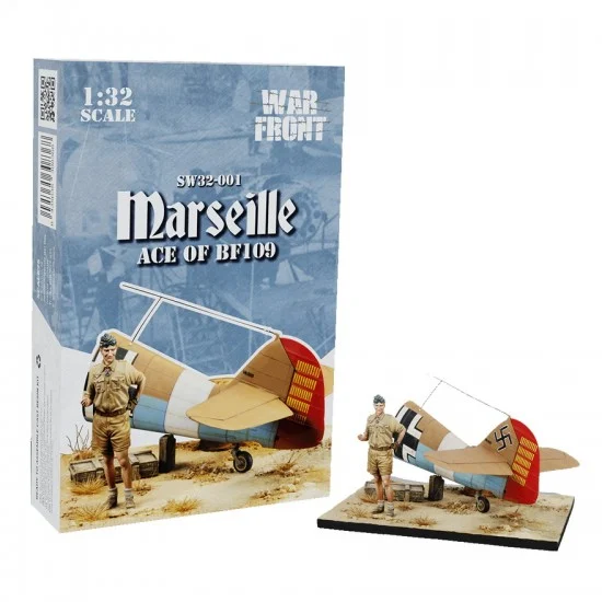 Scale75 SW32001 1/32 Marseille Ace of Bf109: Hans-Joachim Marseille Figure & Aircraft Back Section