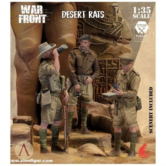 Scale75 SW35045 1/35 War Front - Desert Rats (3 Figures w/Scenery)