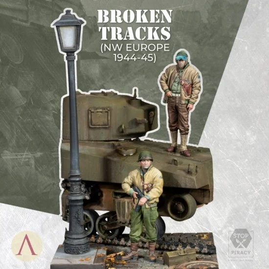 Scale75 SW35054 1/35 NW Broken Tracks 44-45: Sergeant Commander & "Grease" Gunner w/Sherman M4A3 Scenery