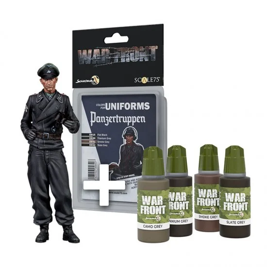 Scale75 SWPACK004 1/35 Warfront Miniatures & Acrylic Paints Pack - Tanker Totenkopf, PANZER TRUPPEN