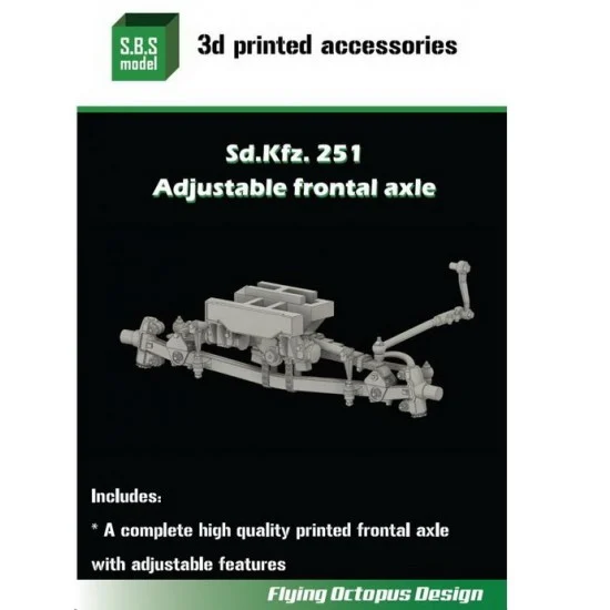 SBS Model 3D011 1/35 SdKfz.251 Adjustable Frontal Axle for AFV Club/Dragon kits - Military Vehicles & Tanks