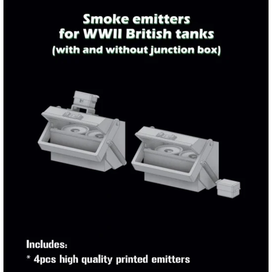 SBS Model 3D018 1/35 WW II British Tanks Smoke Emitters with and without Junction Box (4pcs) - Military Vehicles & Tanks